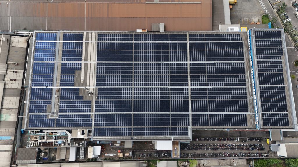site of PT. Perusahaan Industri Ceres’ rooftop solar installed by TotalEnergies ENEOS